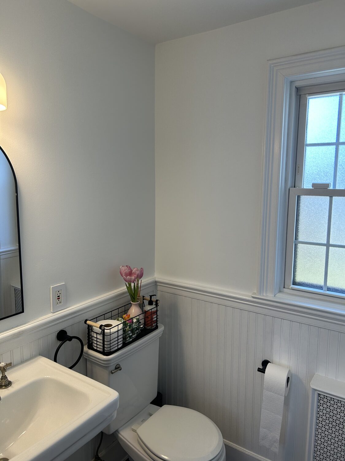 Bathroom repainted bright white